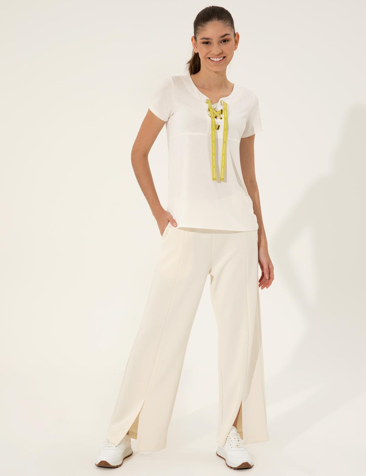 Ekru Flare Fit Eşofman Altı