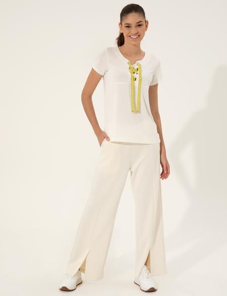 Ekru Flare Fit Eşofman Altı - 50247473024