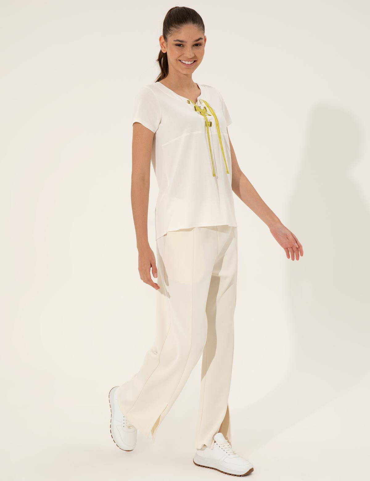 Ekru Flare Fit Eşofman Altı - 50247473024