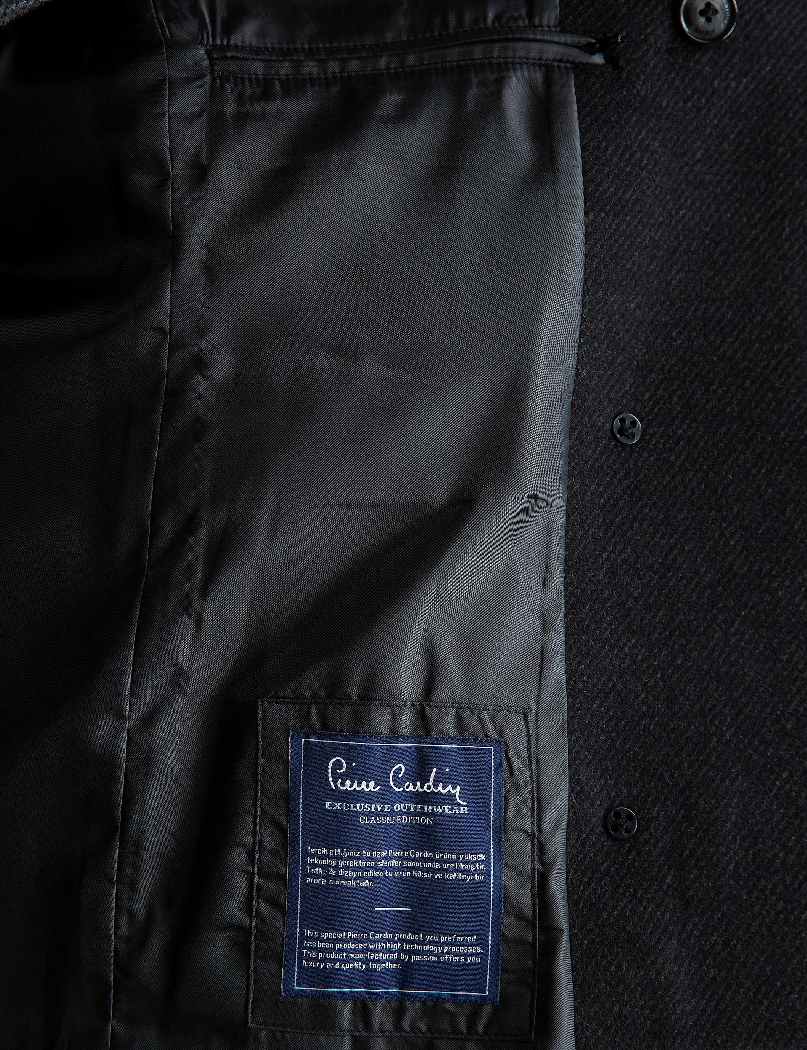 Siyah Slim Fit Kaban