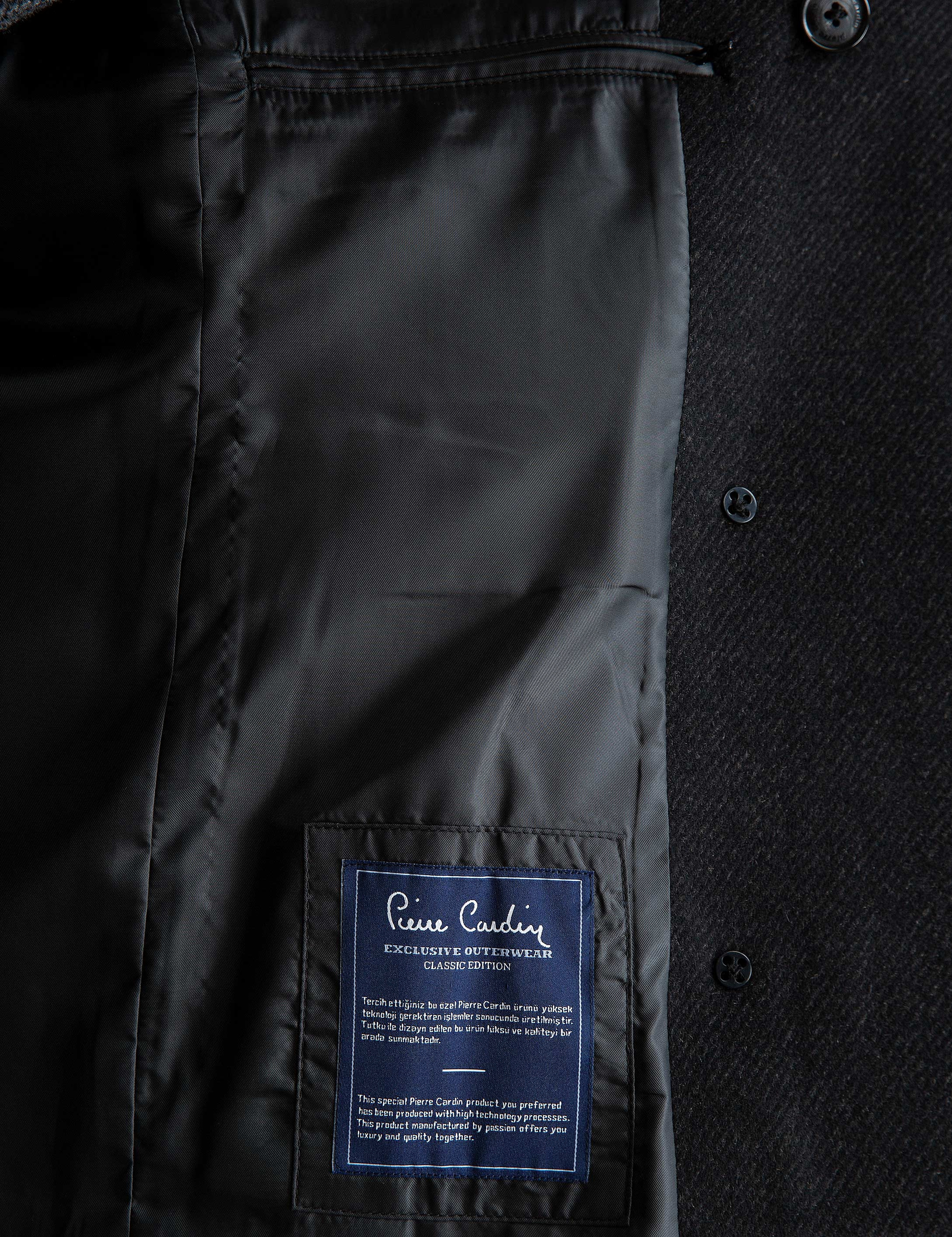 Siyah Slim Fit Kaban - Image 5