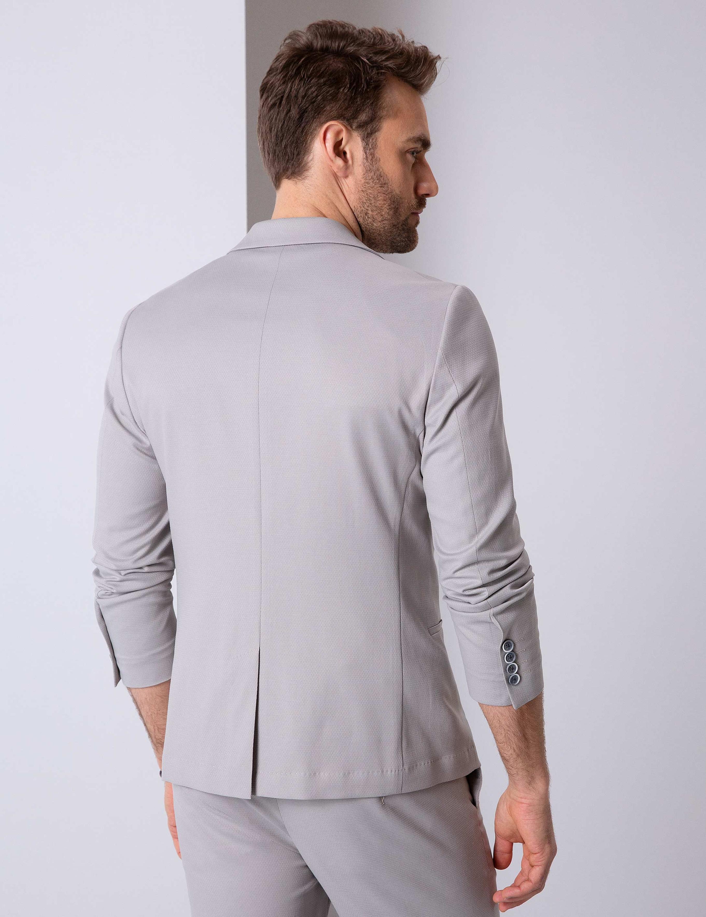 Gri Ekstra Slim Fit Ceket