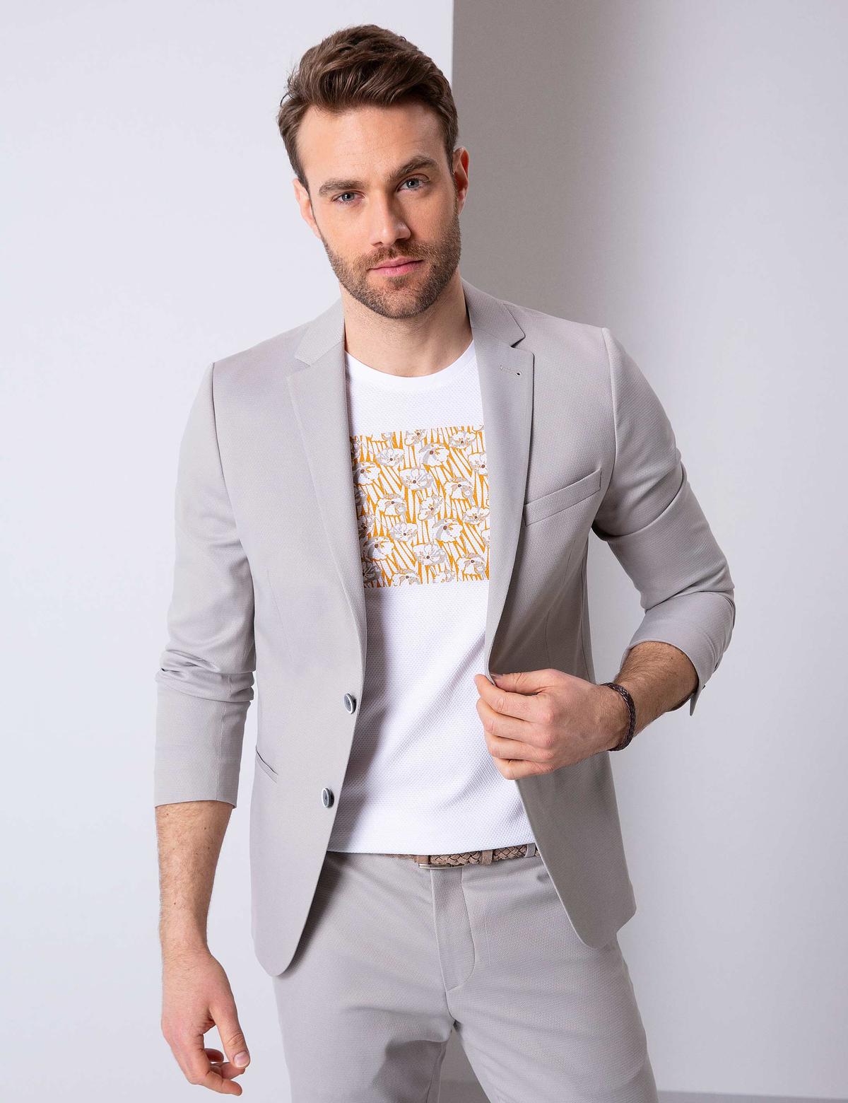 Gri Ekstra Slim Fit Ceket