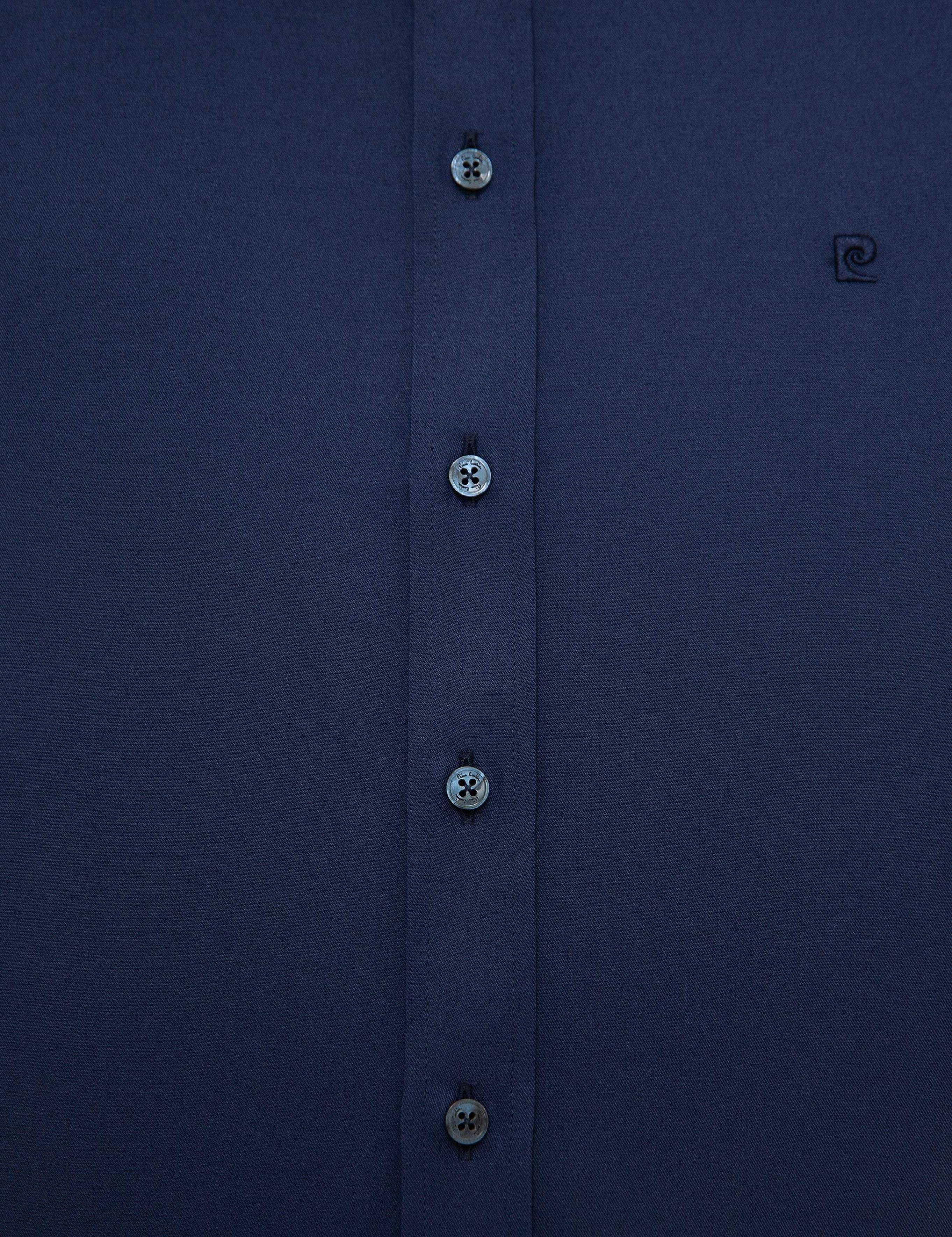 Lacivert Regular Fit Uzun Kollu Basic Gömlek