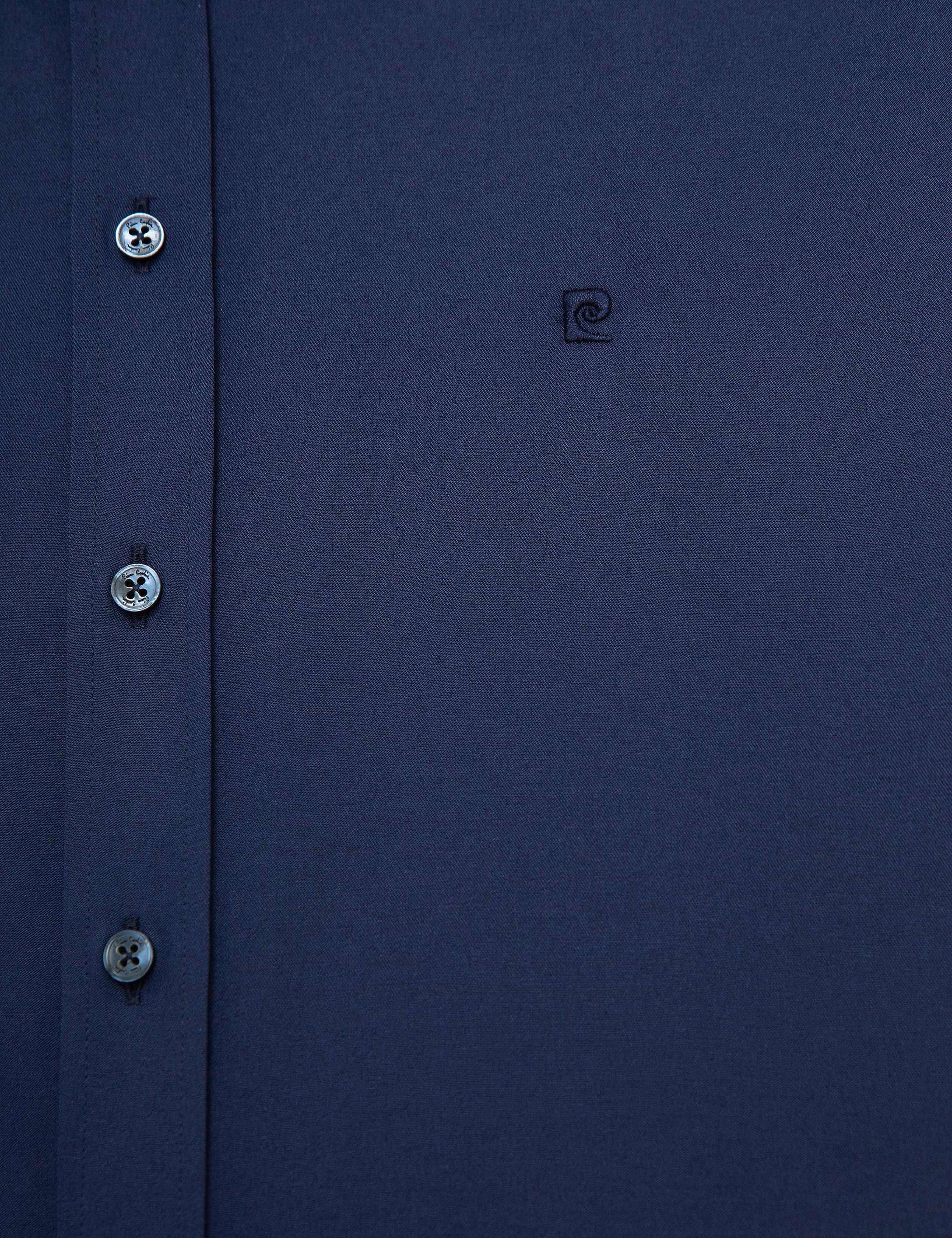 Lacivert Regular Fit Uzun Kollu Basic Gömlek