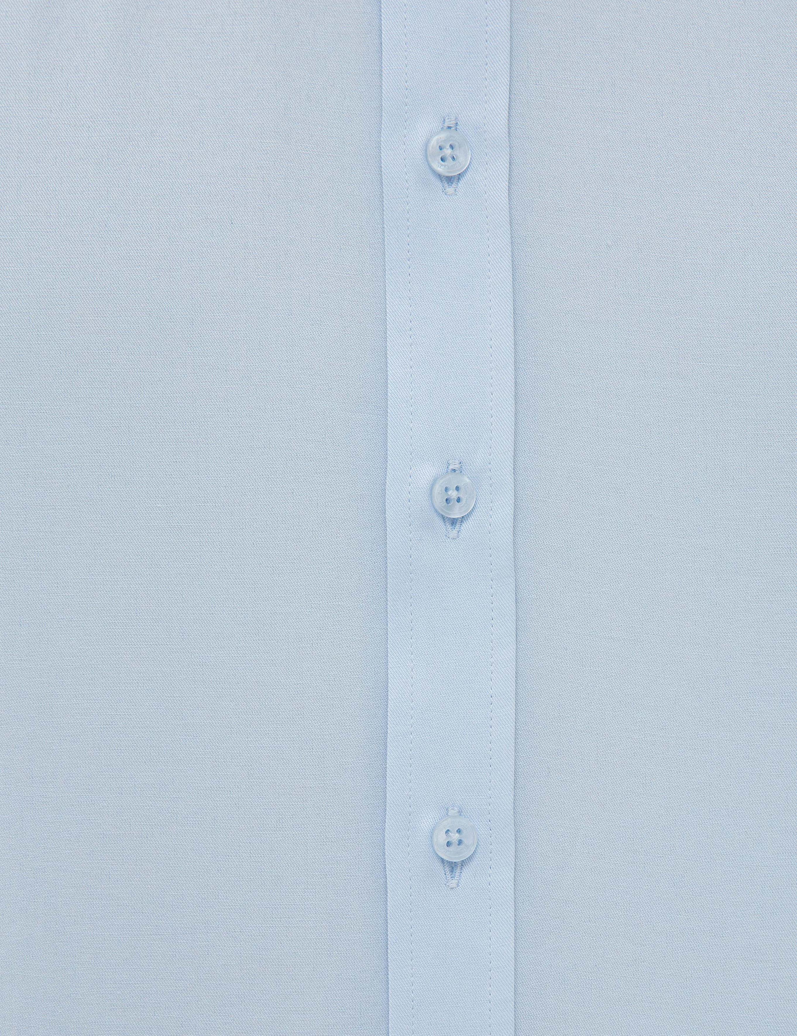 Açık Mavi Slim Fit Uzun Kollu Basic Gömlek