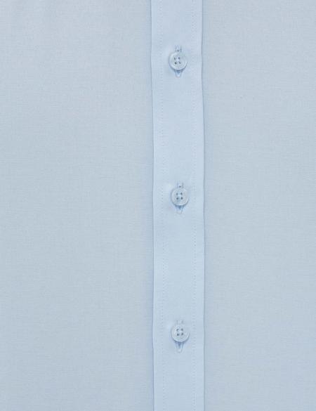 Açık Mavi Slim Fit Uzun Kollu Basic Gömlek - 50227059043