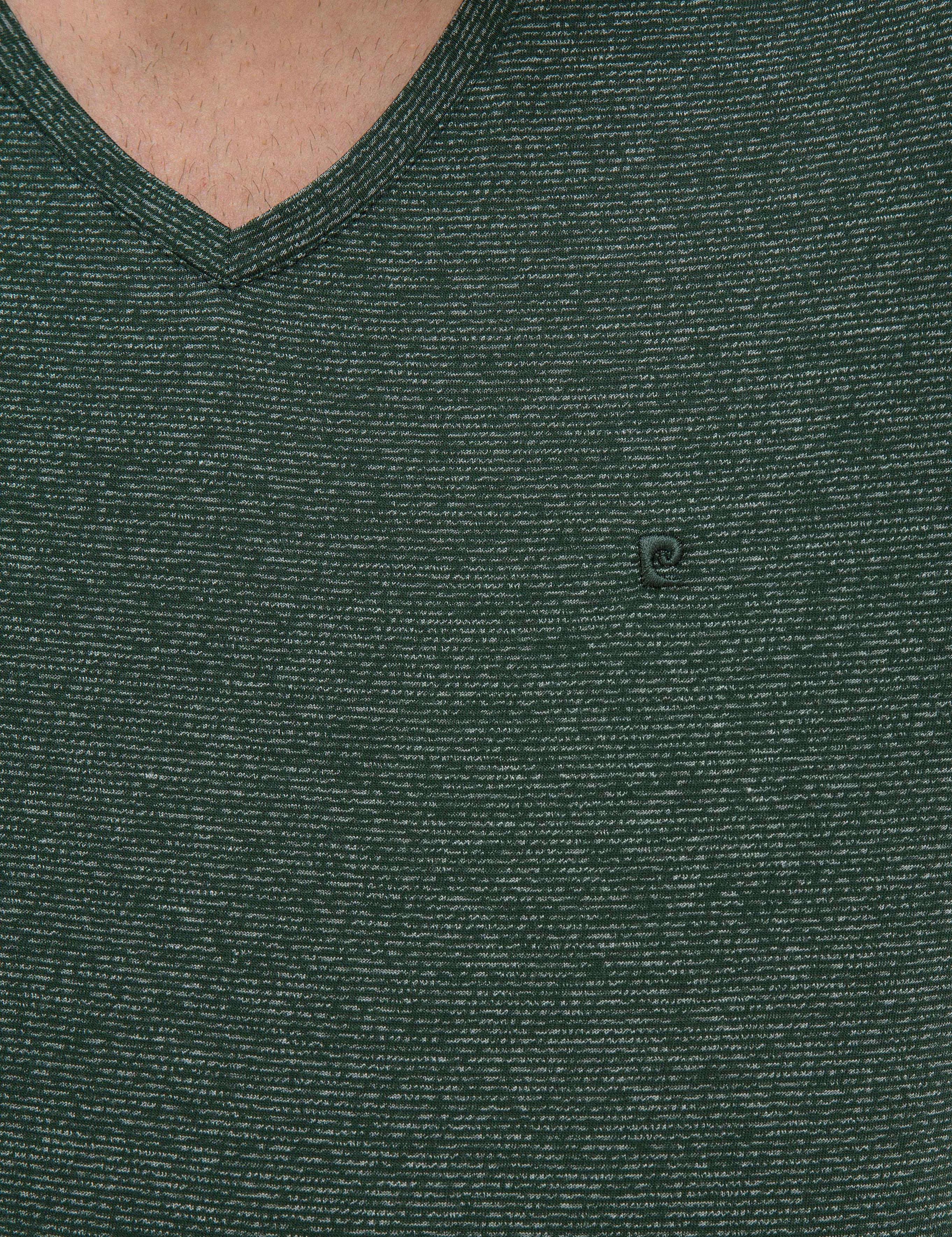 Koyu Yeşil Slim Fit V Yaka Tişört
