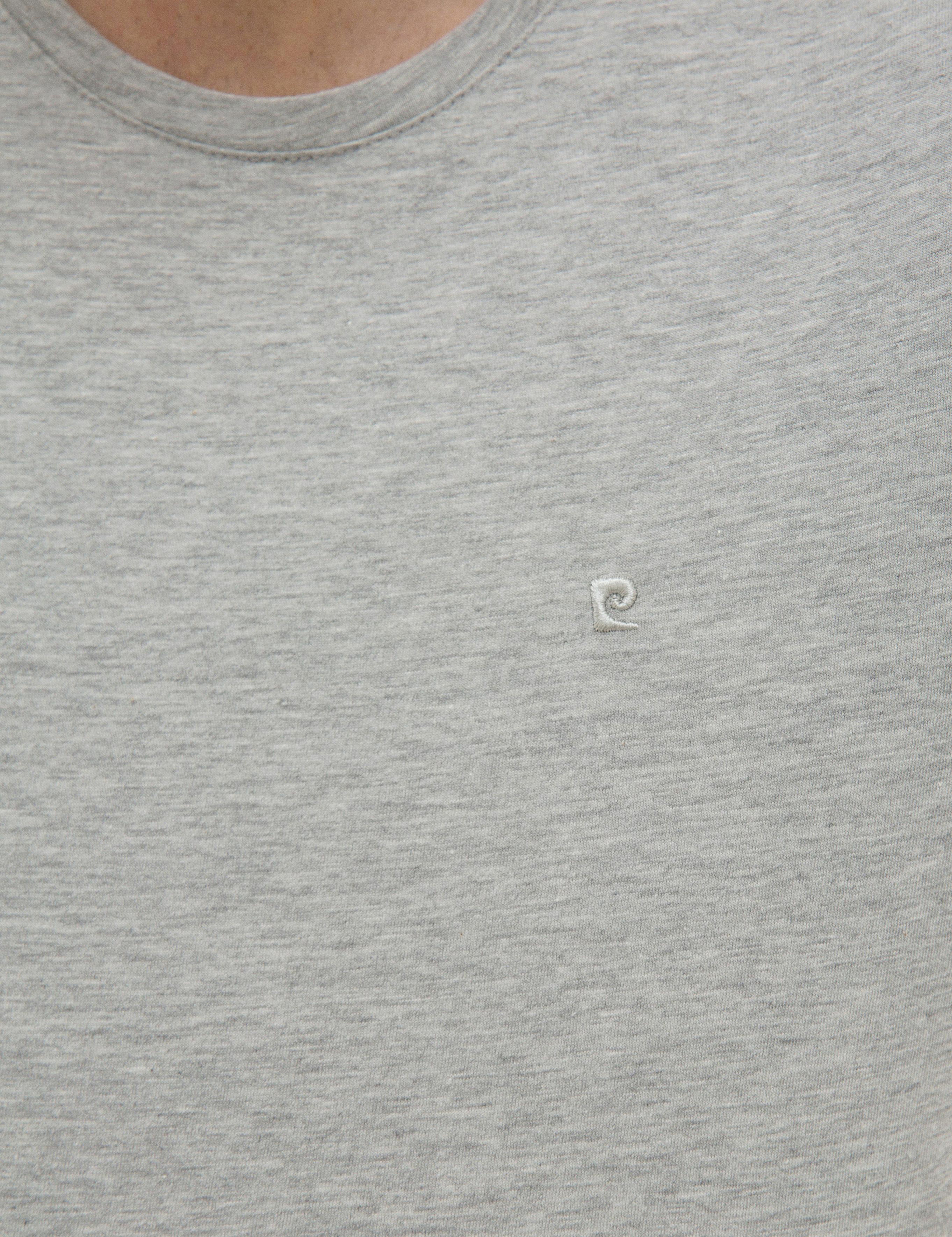 Açık Gri Melanj Slim Fit Bisiklet Yaka Basic T-Shirt