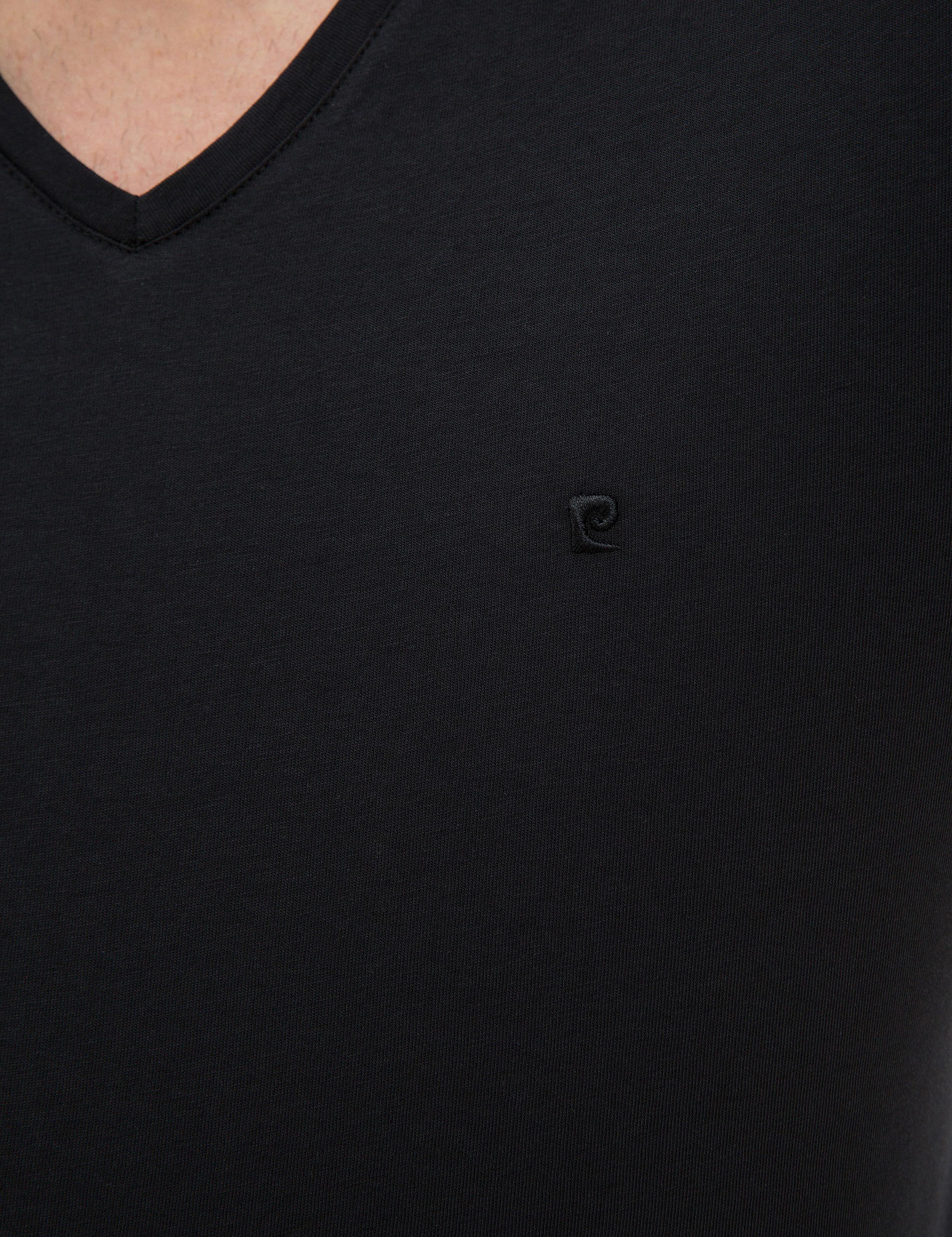 Siyah Slim Fit V - Yaka Basic Tişört