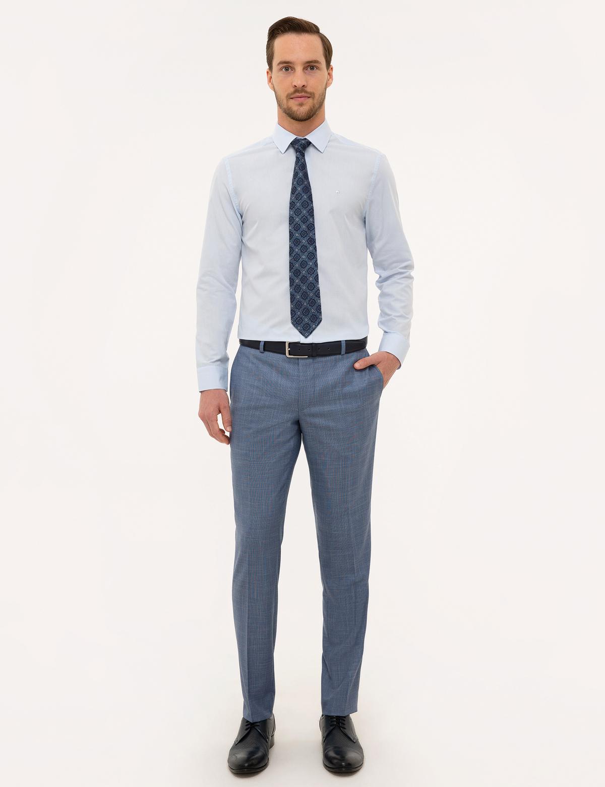 Açık Mavi Slim Fit Basic Gömlek - 50231260005