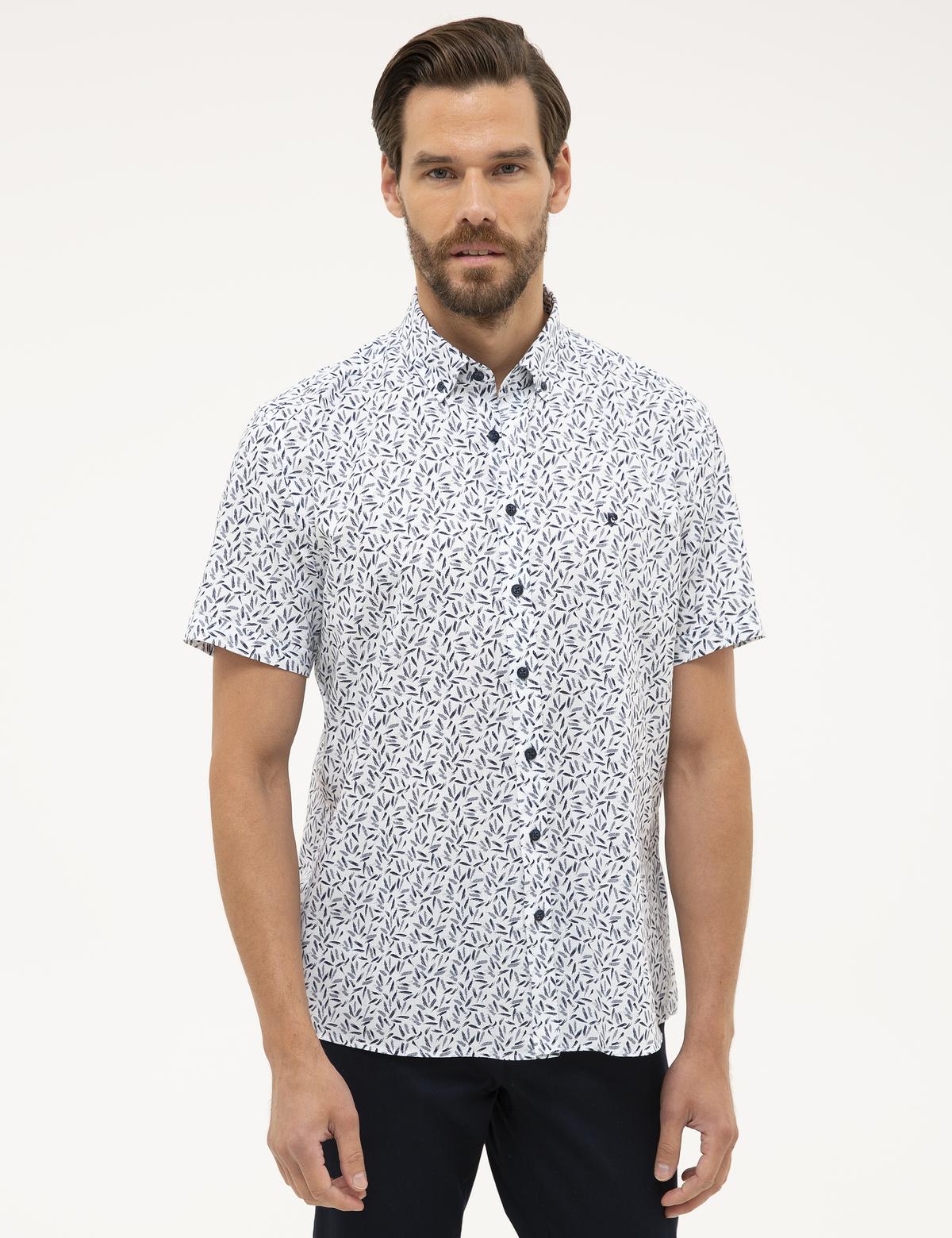 Lacivert Regular Fit Kısa Kollu Gömlek