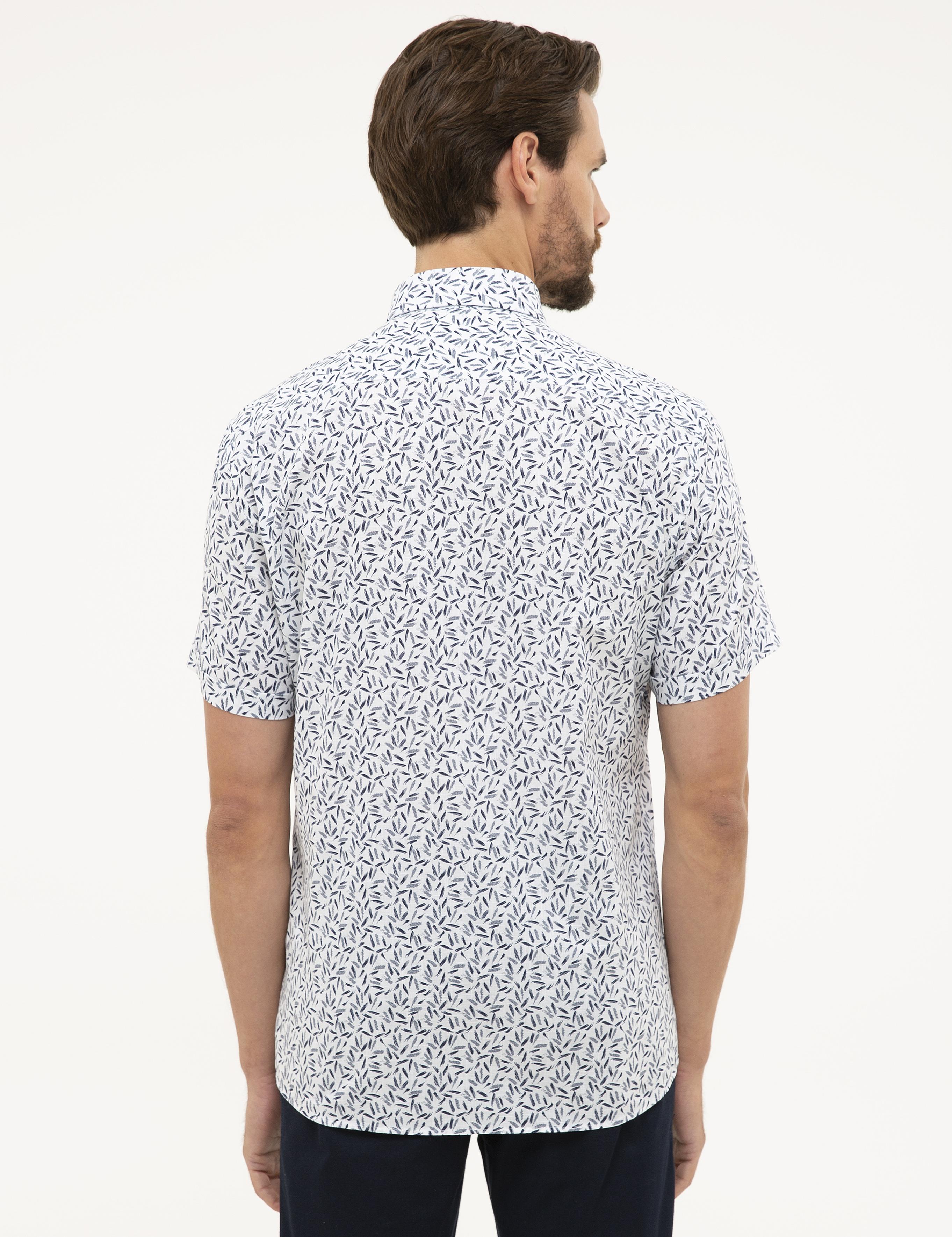 Lacivert Regular Fit Kısa Kollu Gömlek