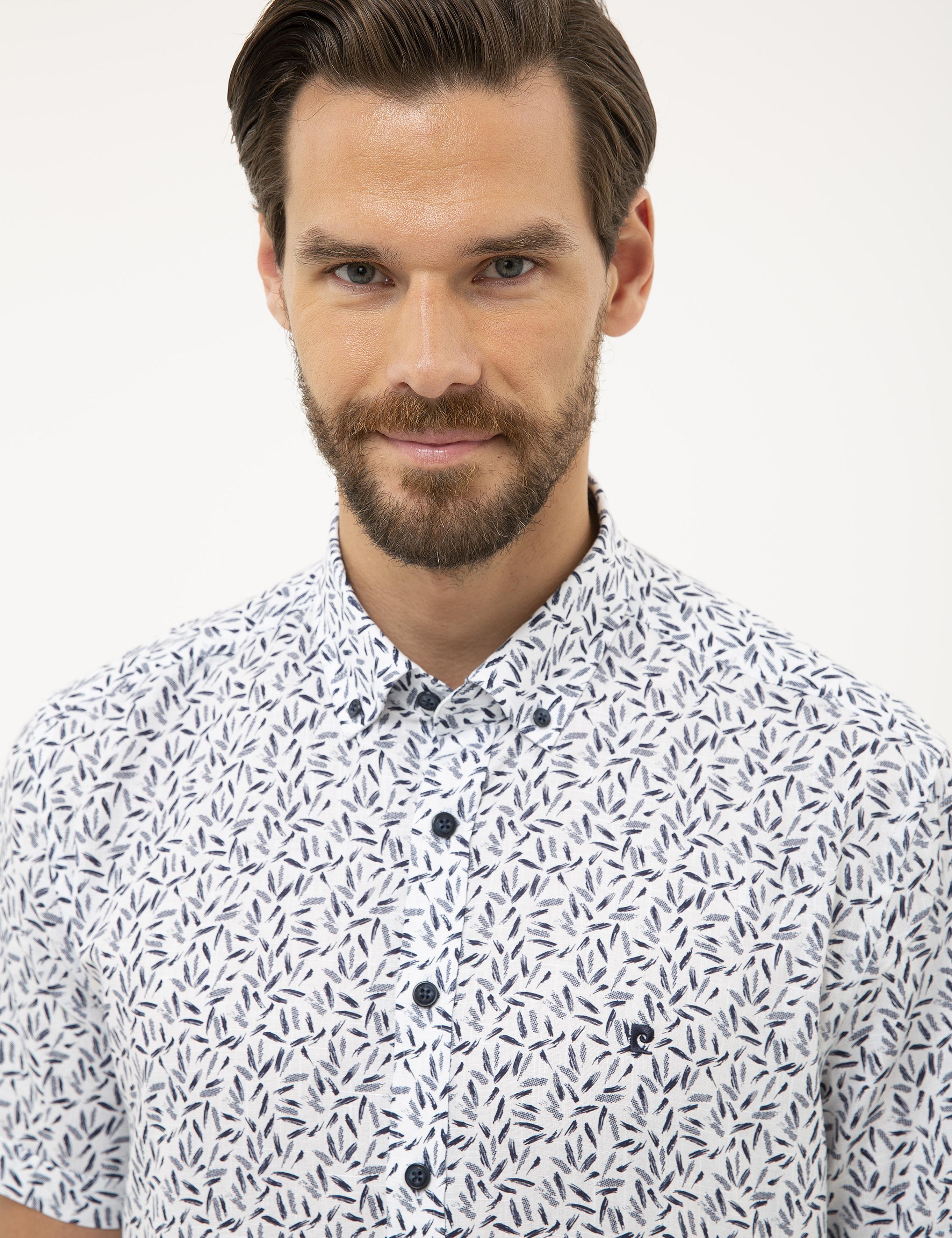 Lacivert Regular Fit Kısa Kollu Gömlek