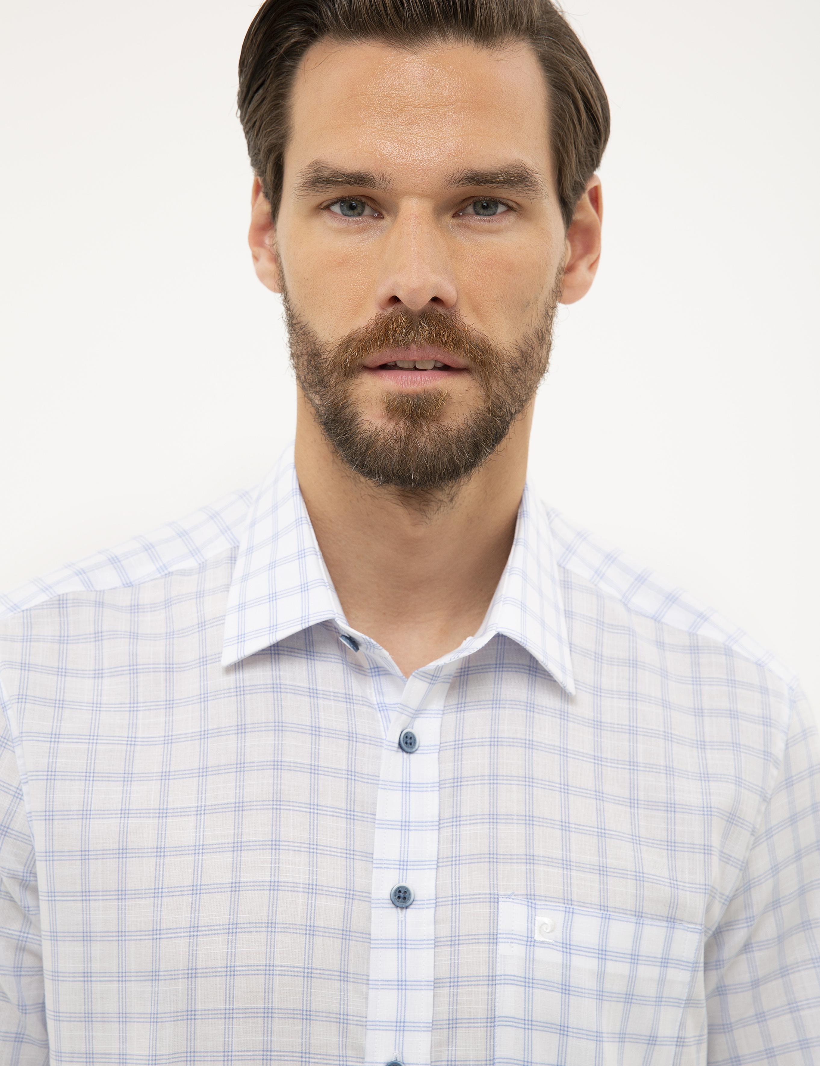 Beyaz Regular Fit Kısa Kollu Gömlek