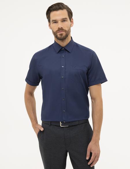 Lacivert Regular Fit Kısa Kollu Gömlek - 50228346010