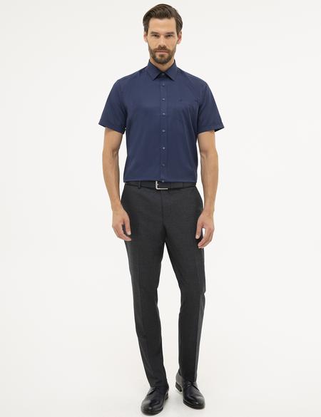 Lacivert Regular Fit Kısa Kollu Gömlek - 50228346010