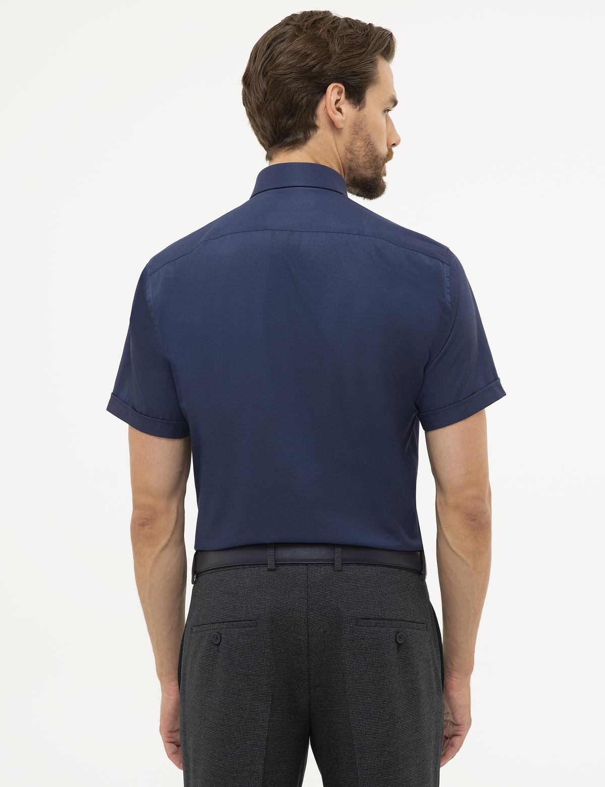 Lacivert Regular Fit Kısa Kollu Gömlek - 50228346010