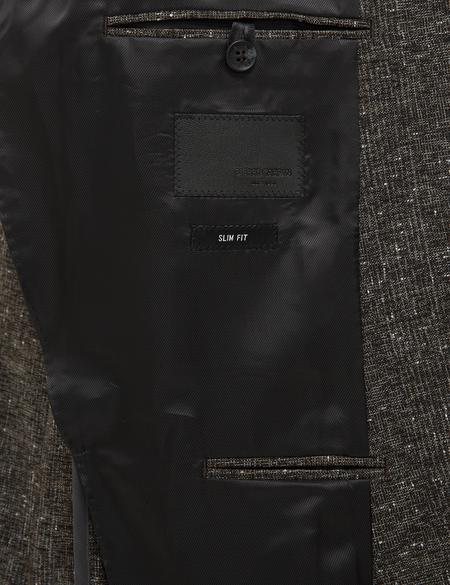 Kahverengi Slim Fit Ceket - 50228645137