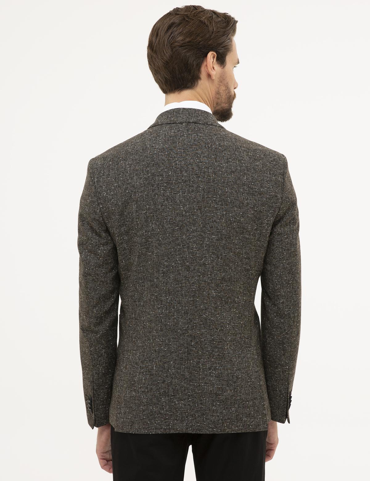 Kahverengi Slim Fit Ceket - 50228645137