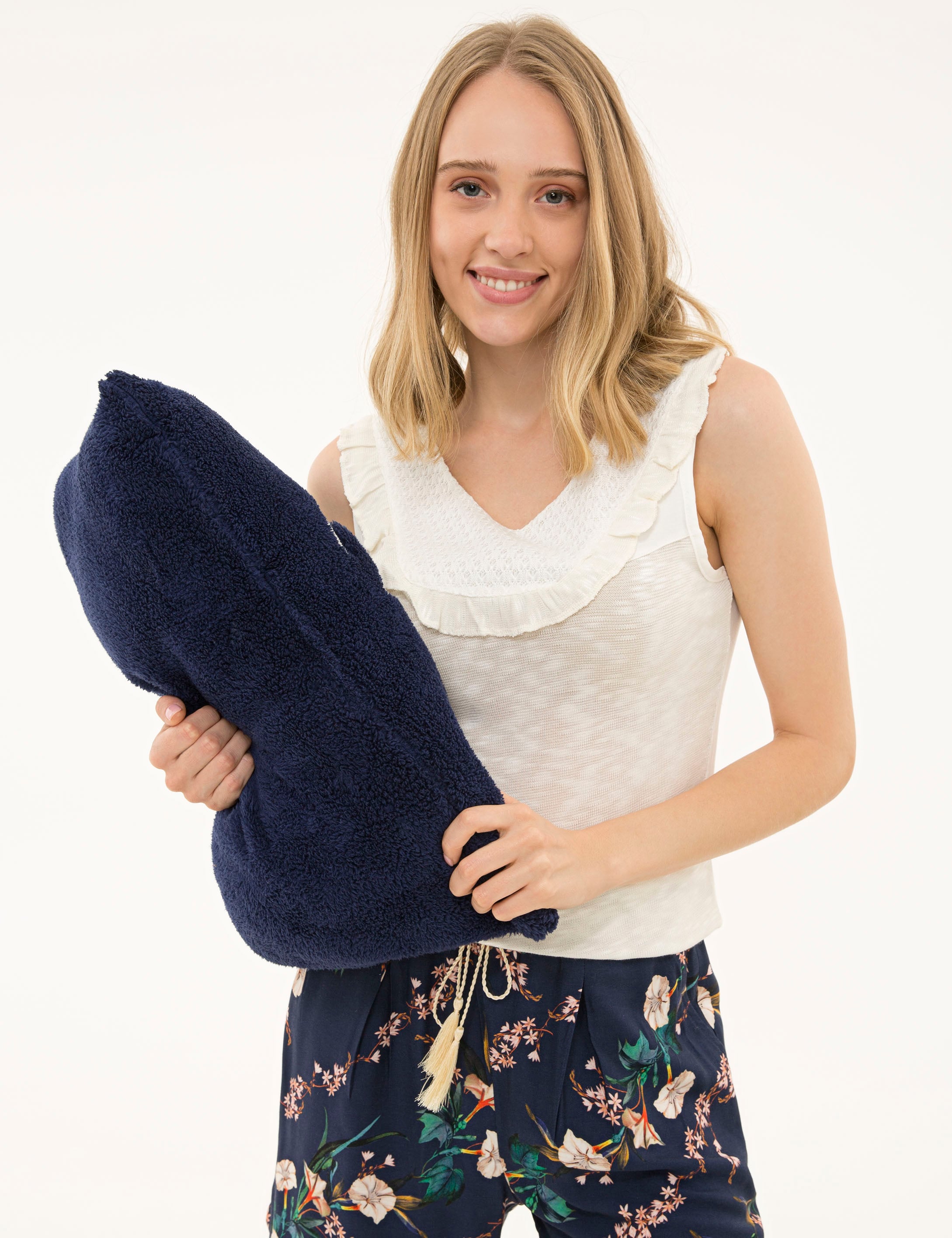 Ekru Şort Pijama Takım