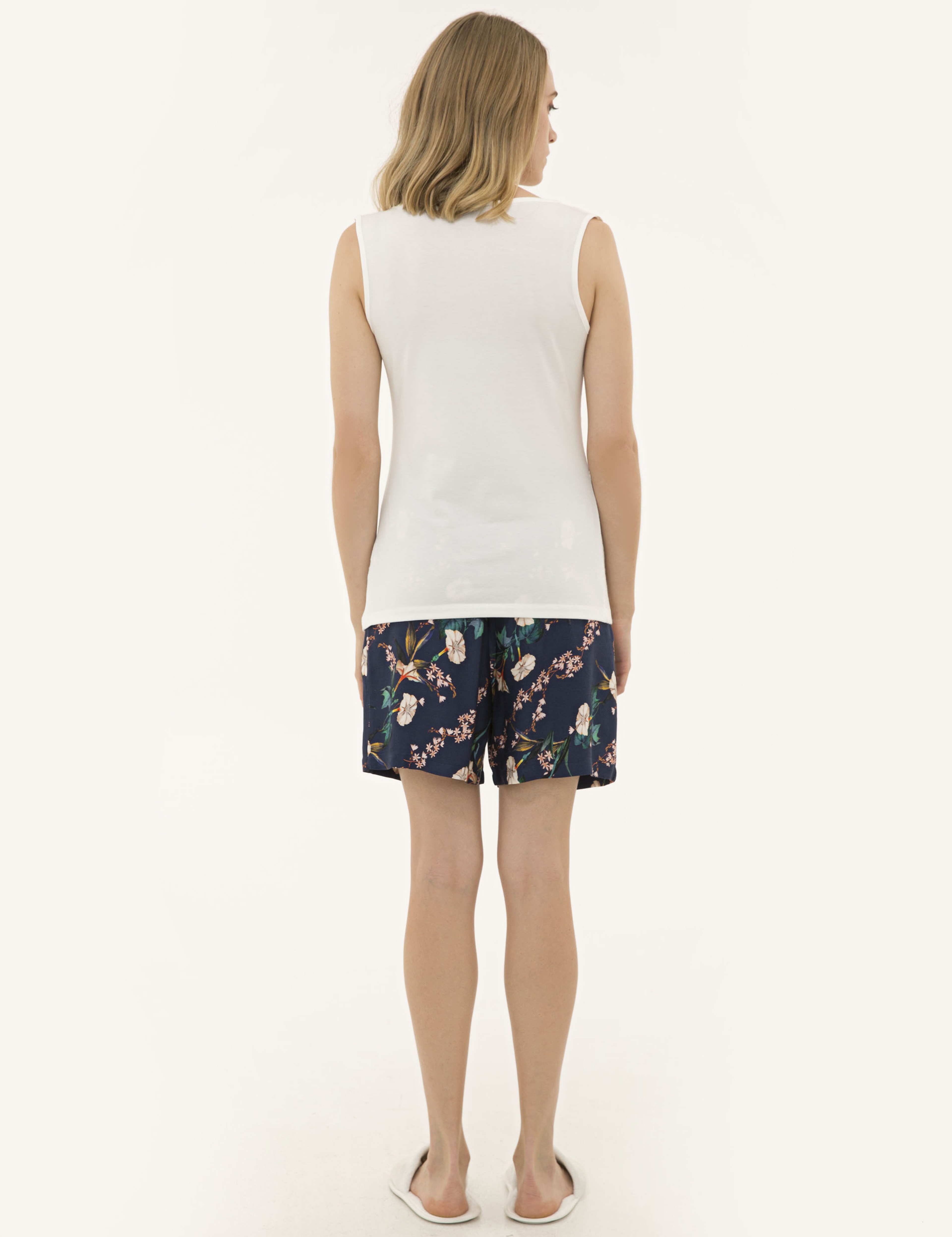 Ekru Şort Pijama Takım - Image 5