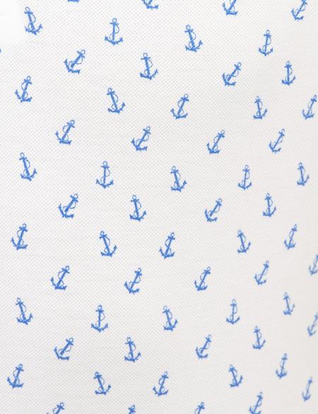 Beyaz Slim Fit Baskılı Polo Yaka Tişört - 50226955007