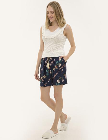 Ekru Şort Pijama Takım - 50234424002