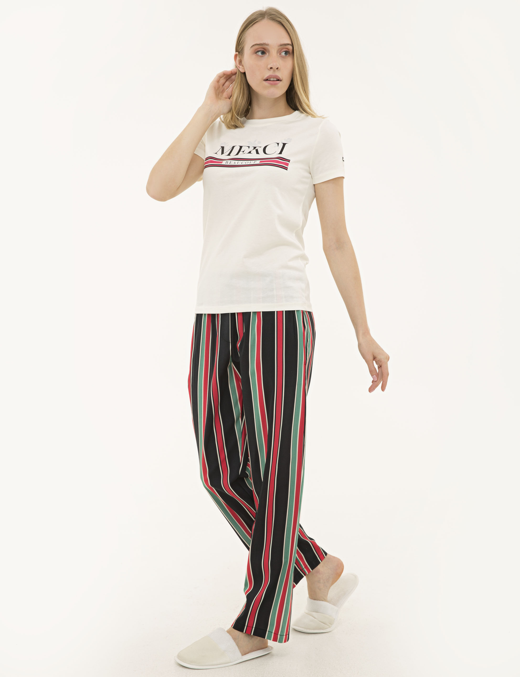 Ekru Pijama Takım