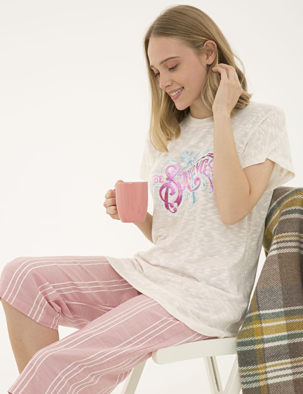 Pembe Kapri Pijama Takım