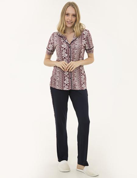 Bordo Pijama Takım - 50234533007