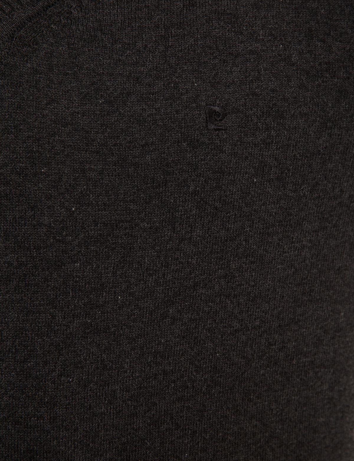 Antrasit Melanj Slim Fit Basic Triko Kazak - 50230806081