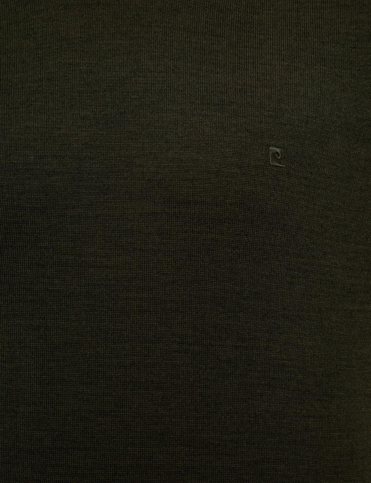 Yeşil Slim Fit Bisiklet Yaka Yün Karışımlı Basic Triko Kazak - 50227677066