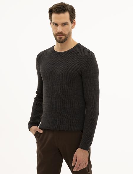 Lacivert Slim Fit Bisiklet Yaka Triko Kazak - 50227830023