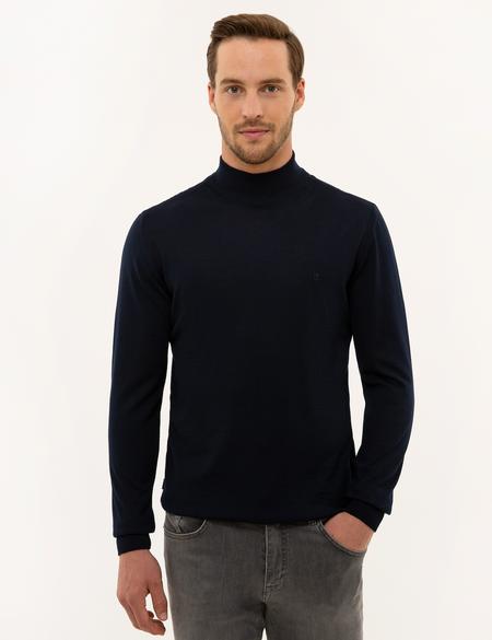 Lacivert Slim Fit Basic Kazak - 50228245045