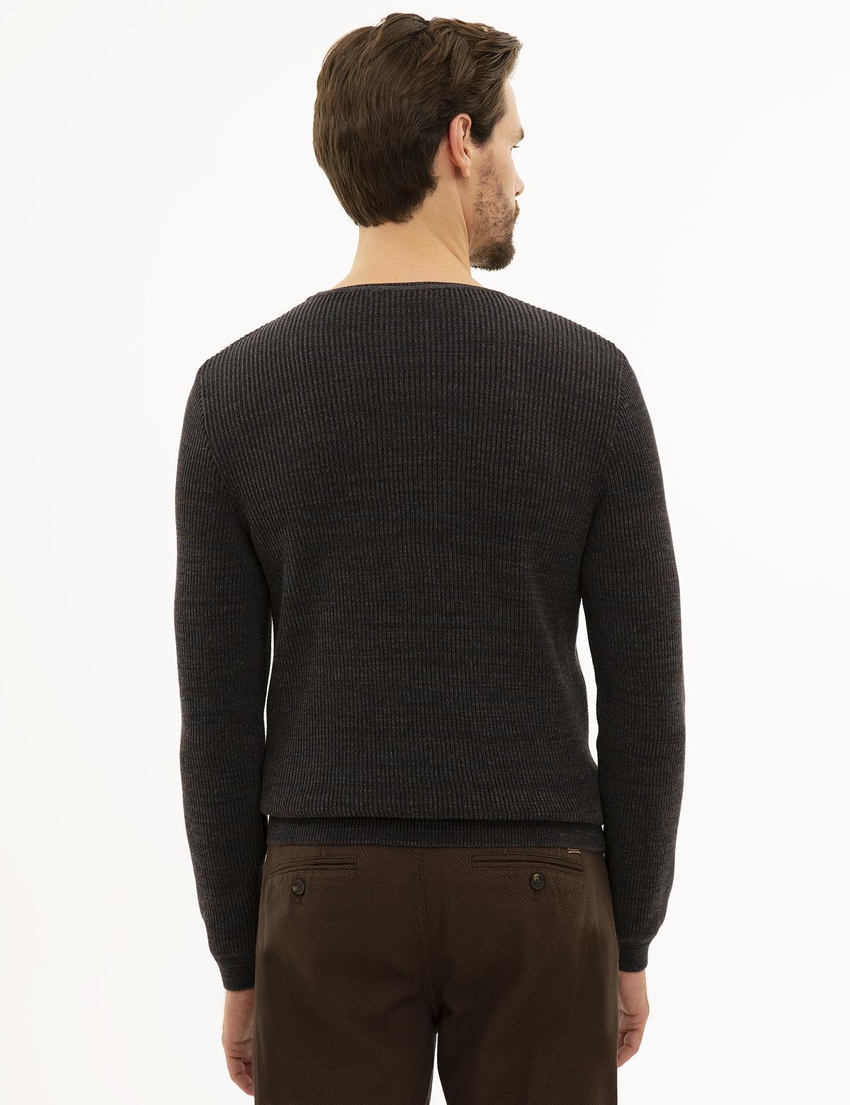 Lacivert Slim Fit Bisiklet Yaka Triko Kazak - 50227830023