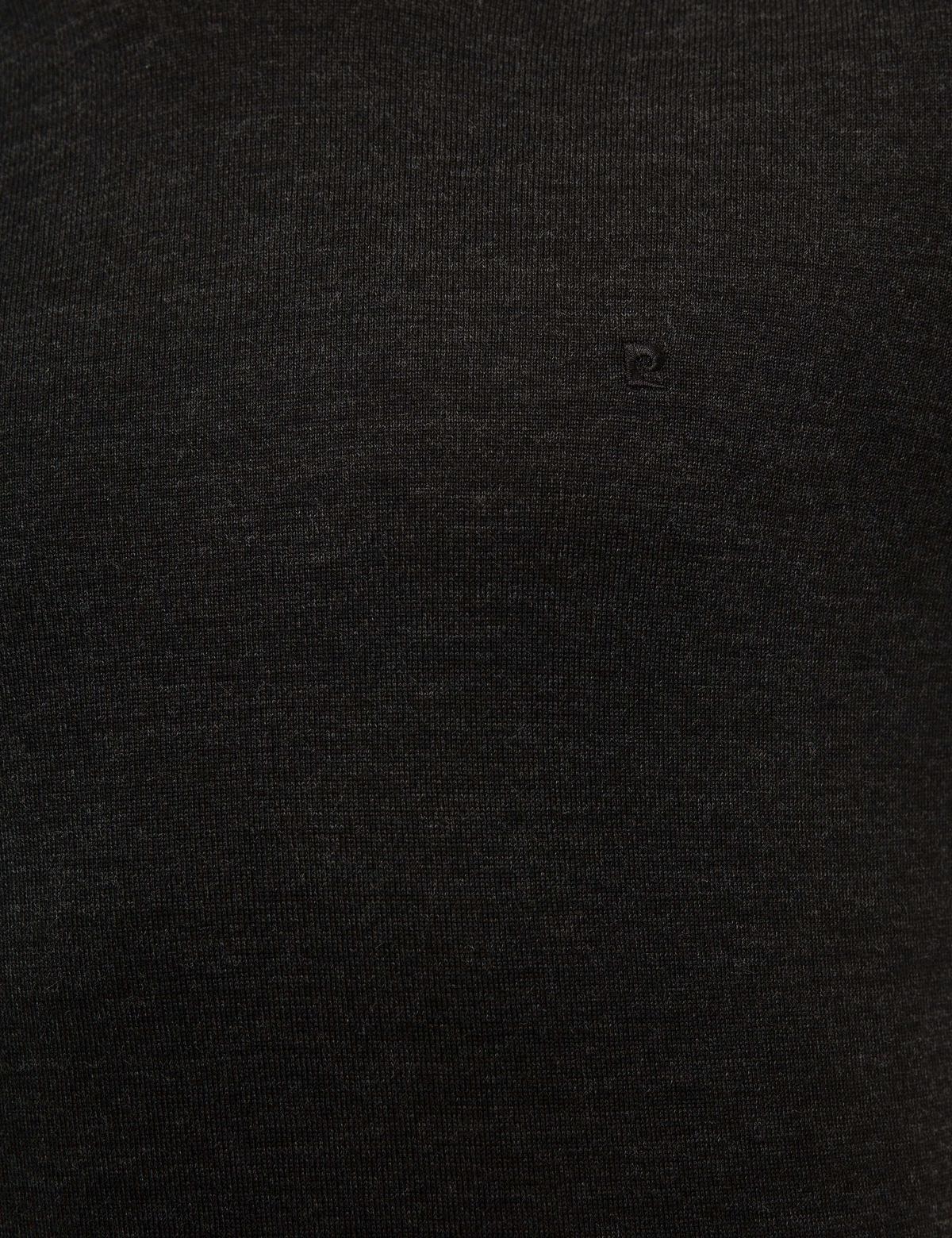 Antrasit Melanj Slim Fit Yarım Balıkçı Yaka Yün Karışımlı Basic Triko Kazak - 50228245023