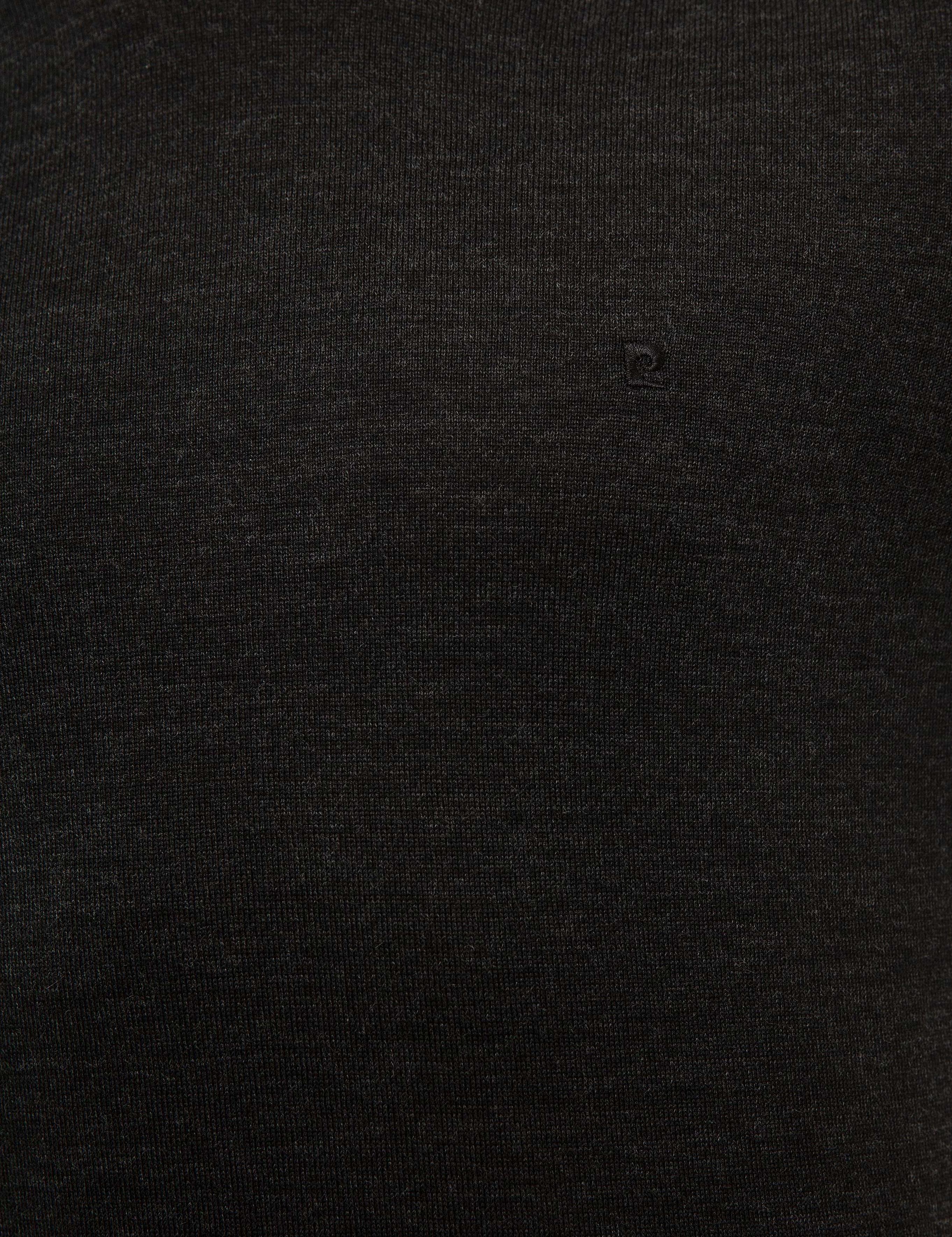 Antrasit Melanj Slim Fit Yarım Balıkçı Yaka Yün Karışımlı Basic Triko Kazak