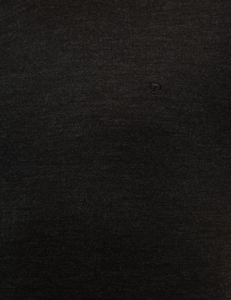 Antrasit Melanj Slim Fit Yarım Balıkçı Yaka Yün Karışımlı Basic Triko Kazak - 50228245023