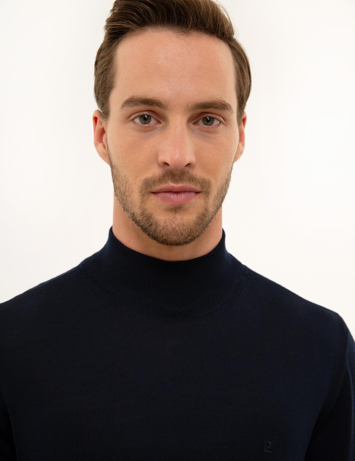 Lacivert Slim Fit Basic Kazak - 50228245045