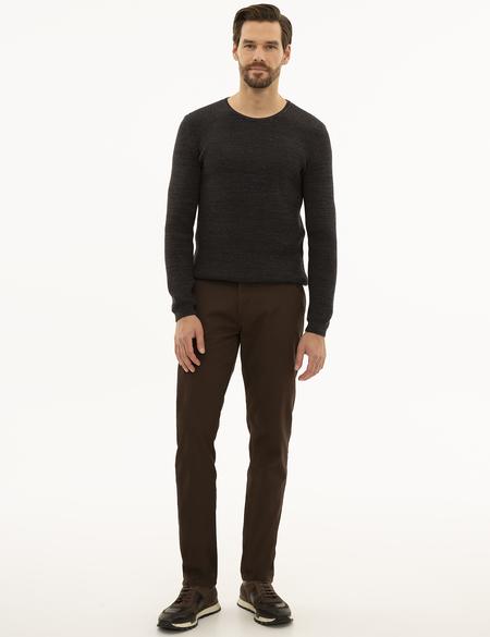 Lacivert Slim Fit Bisiklet Yaka Triko Kazak - 50227830023