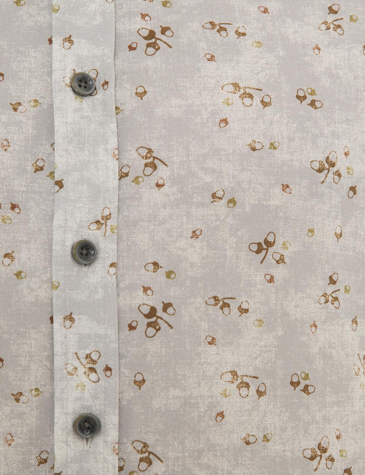 Gri Slim Fit Uzun Kollu Gömlek - 50228683010