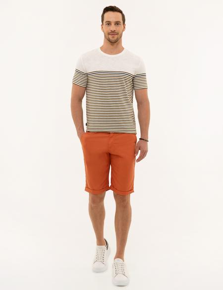 Turuncu Standart Fit Bermuda Şort - 50224377041