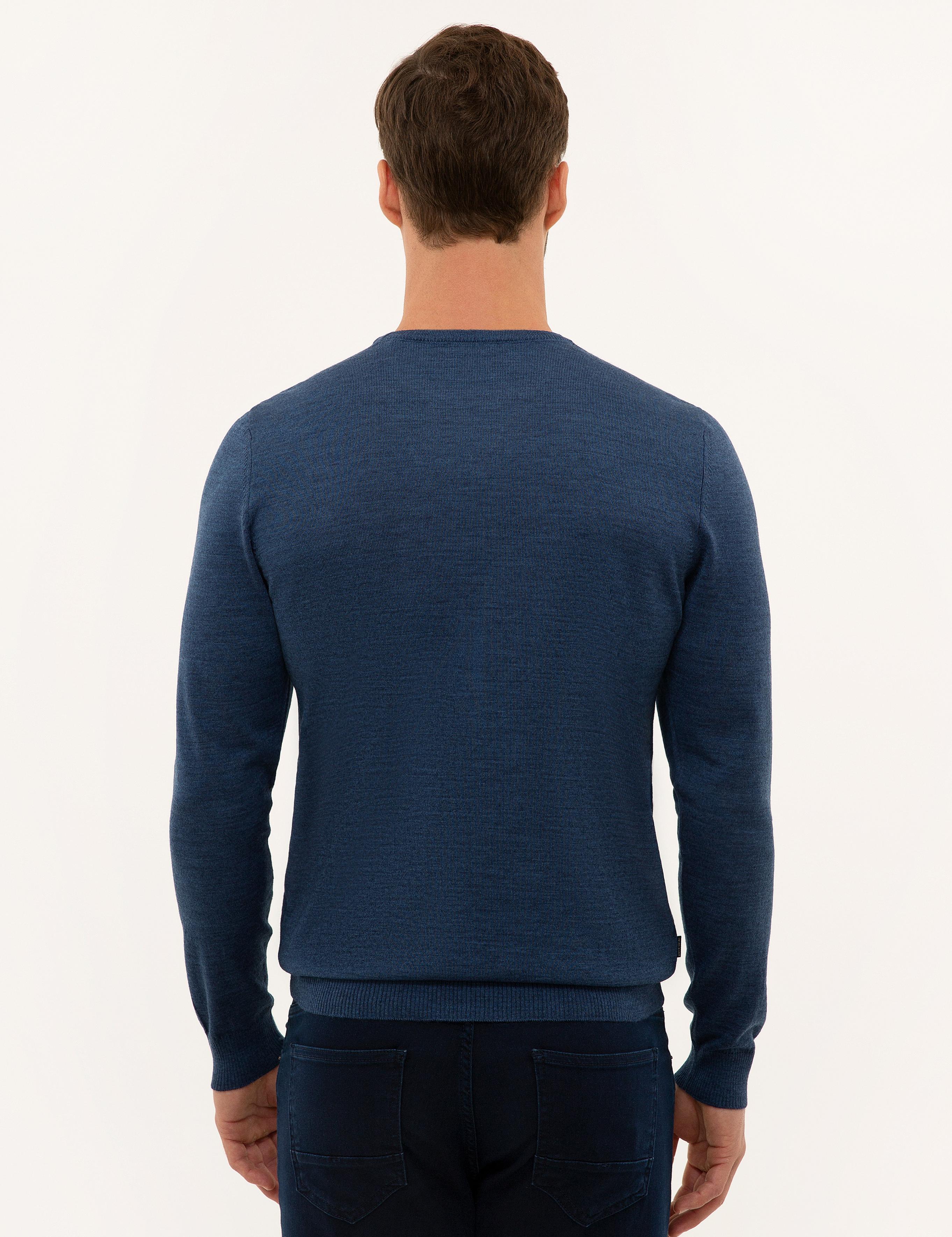 İndigo Slim Fit Basic Kazak