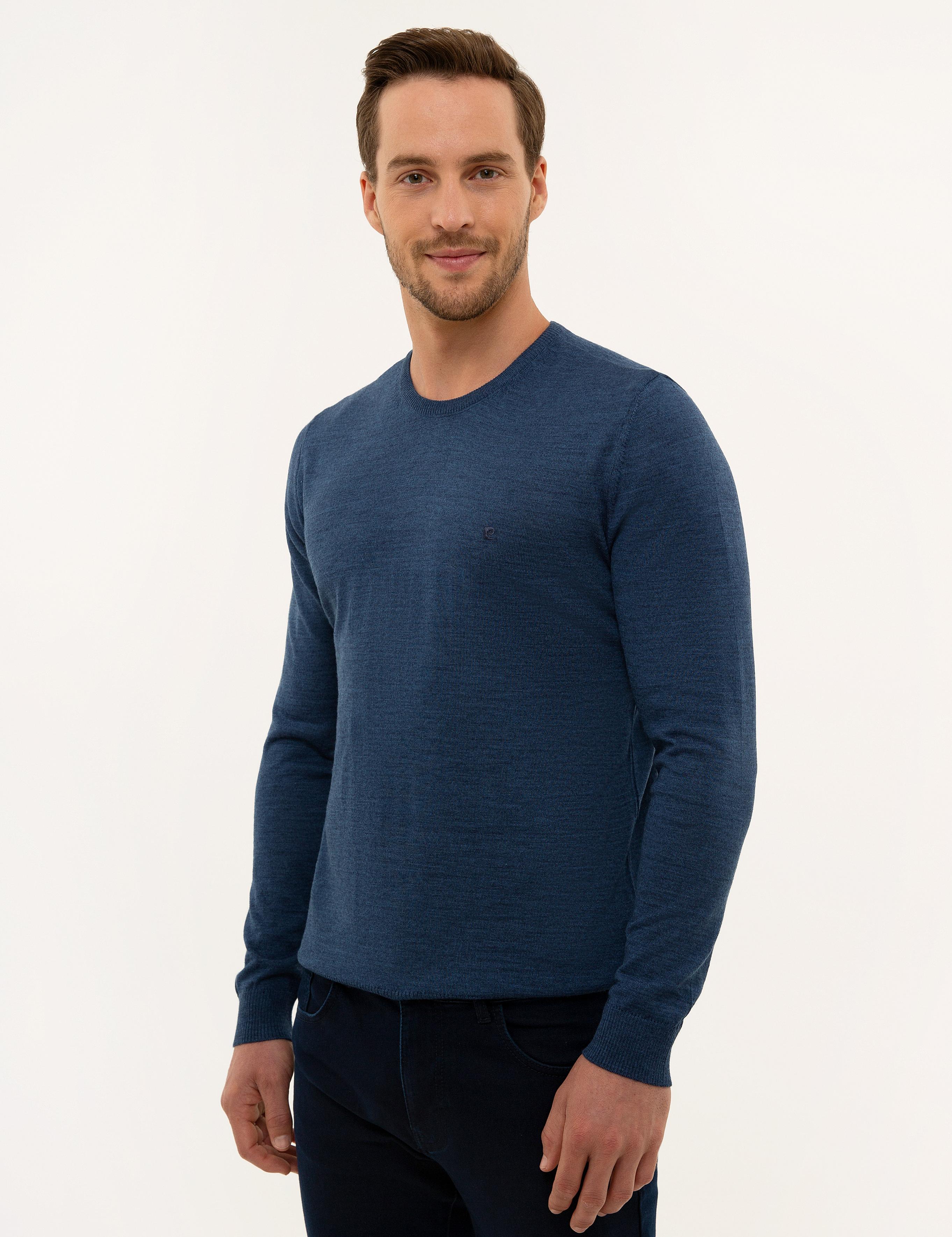 İndigo Slim Fit Basic Kazak