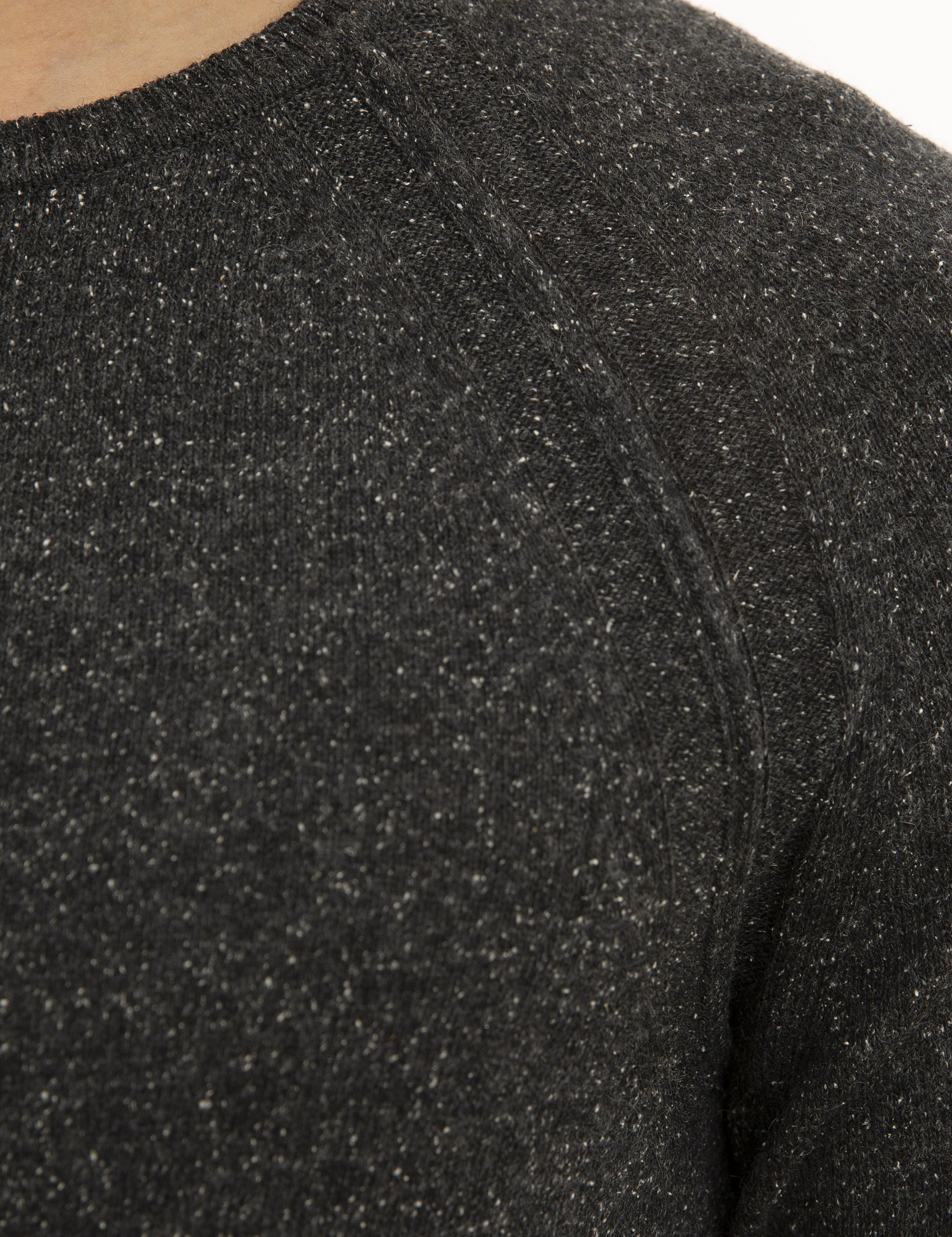 Füme Slim Fit Bisiklet Yaka Yün Karışımlı Triko Kazak