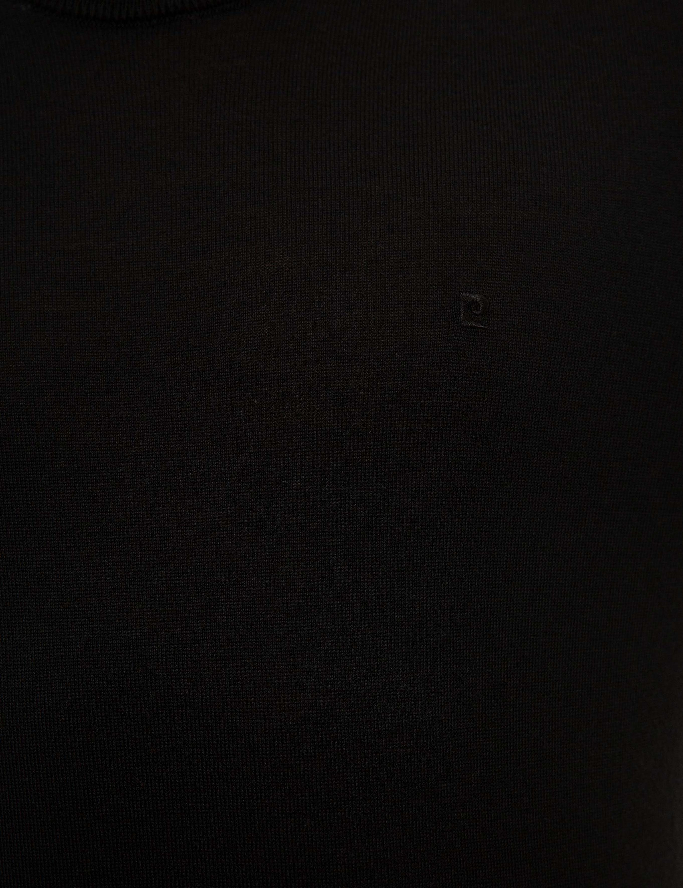 Siyah Slim Fit Bisiklet Yaka Yün Karışımlı Basic Triko Kazak