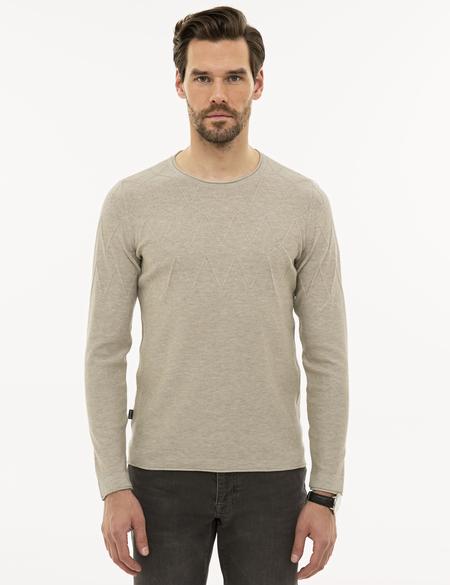 Kum Melanj Slim Fit Bisiklet Yaka Triko Kazak - 50230094018