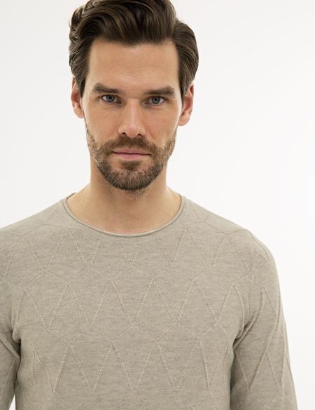 Kum Melanj Slim Fit Bisiklet Yaka Triko Kazak - 50230094018