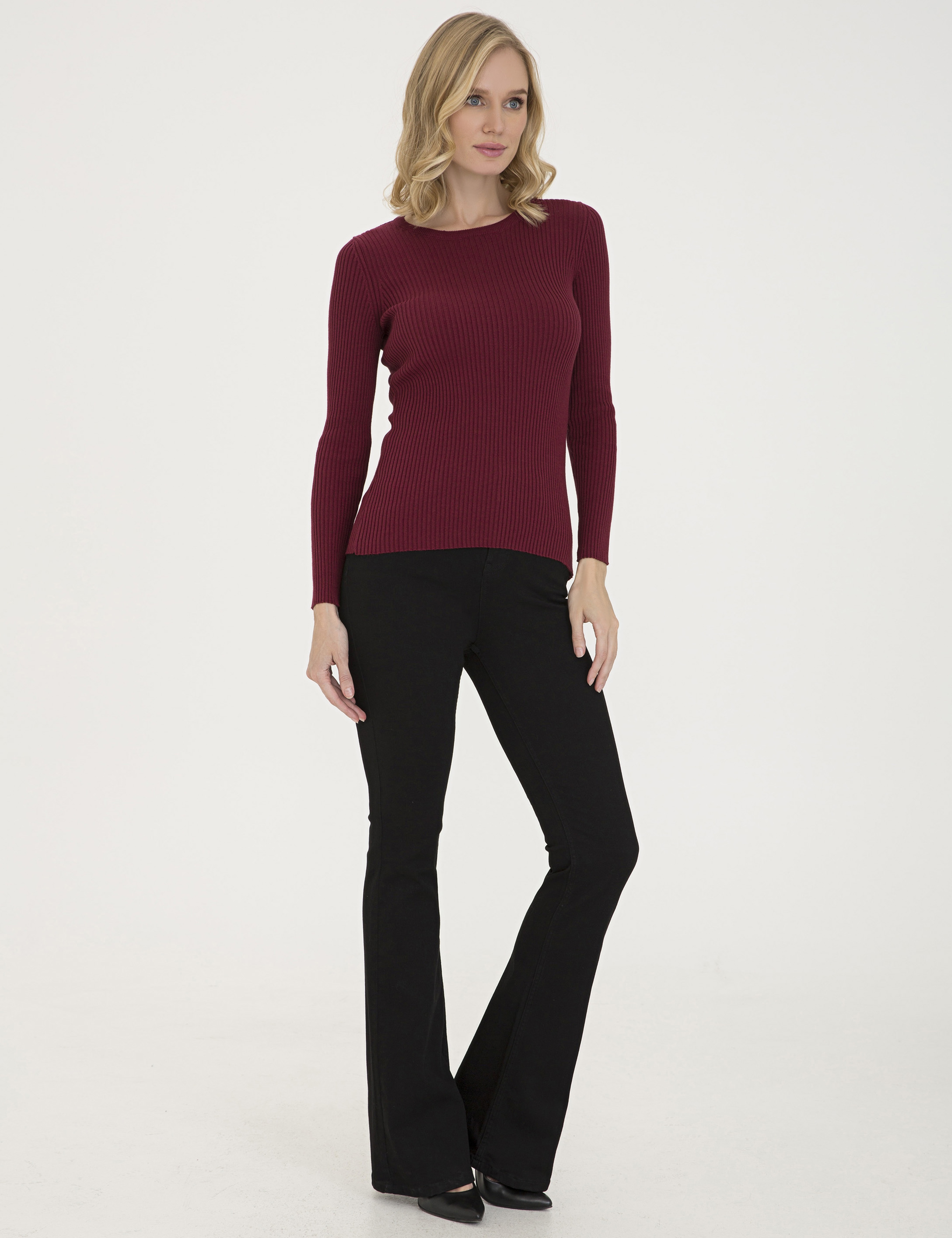 Siyah Flare Fit Jean Pantolon - Image 2